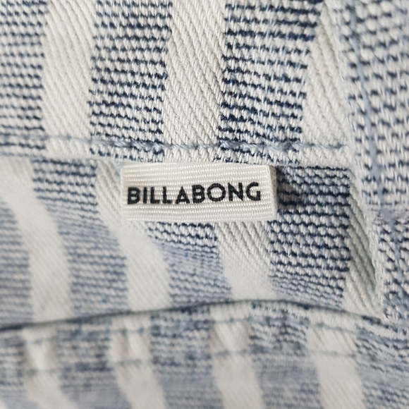 Billabong Striped Denim Mini Skirt w/ Pockets & Button Fly - Picture 6 of 9